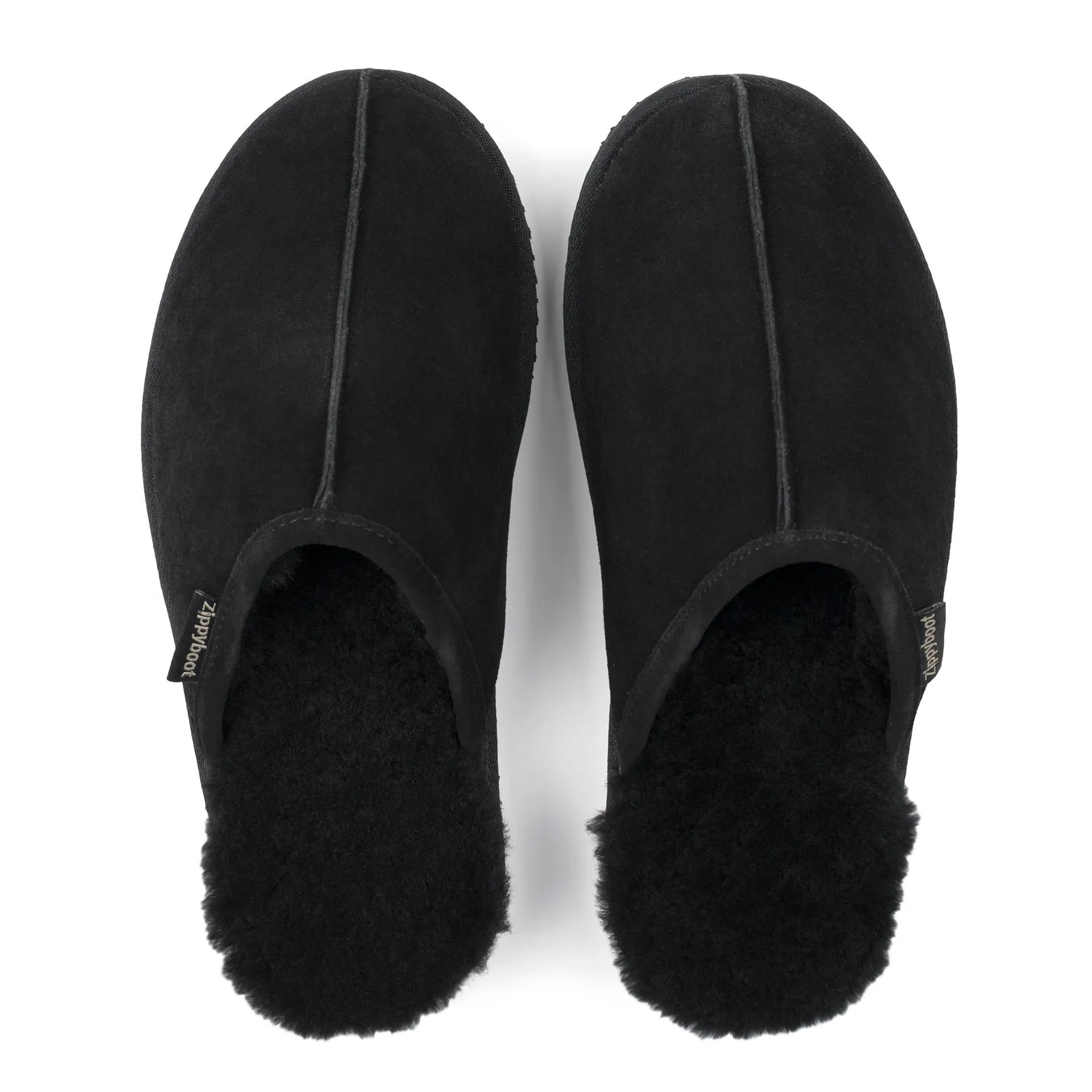 ALLEN BLACK SHEEPSKIN SLIPPER MULE