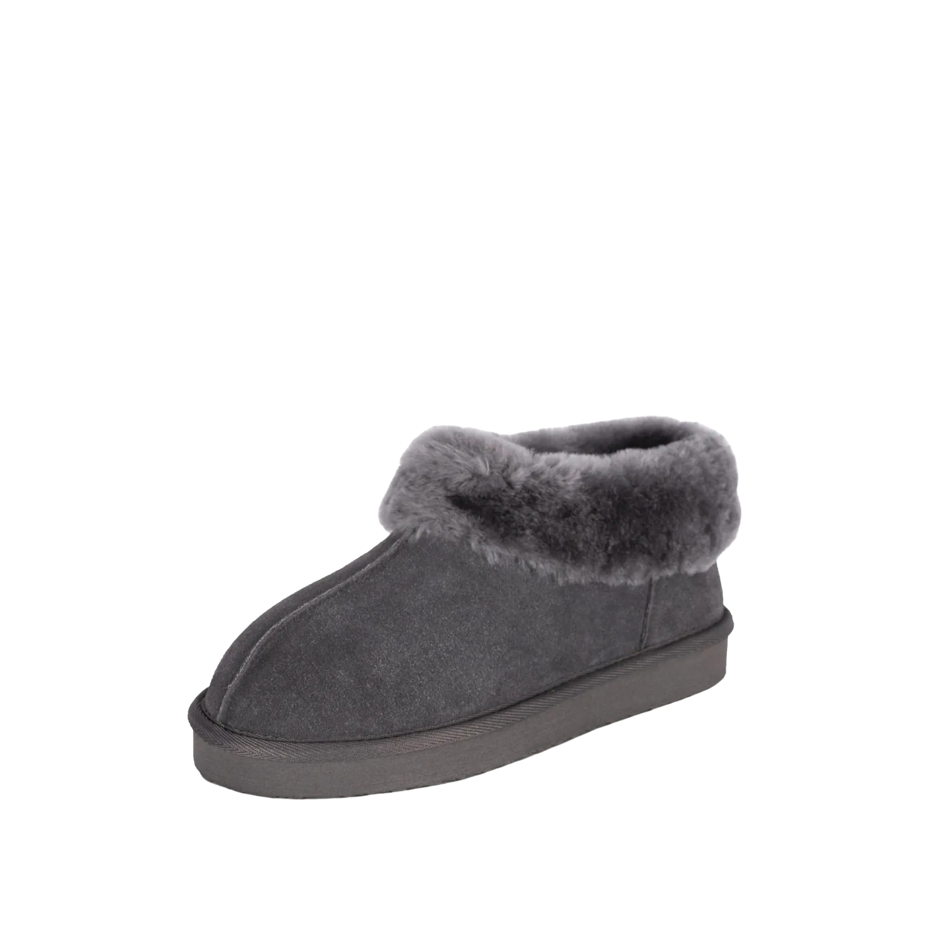 ANN GREY SHEEPSKIN SLIPPER BOOTIE