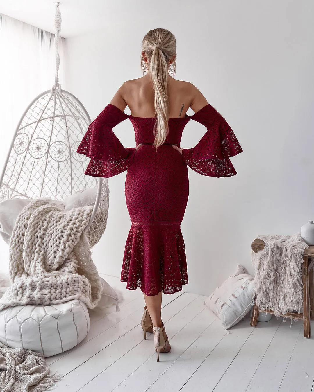 Brianna Dress in Burgundy