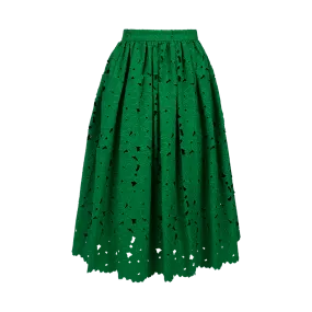 Broderie Anglaise Midi Skirt