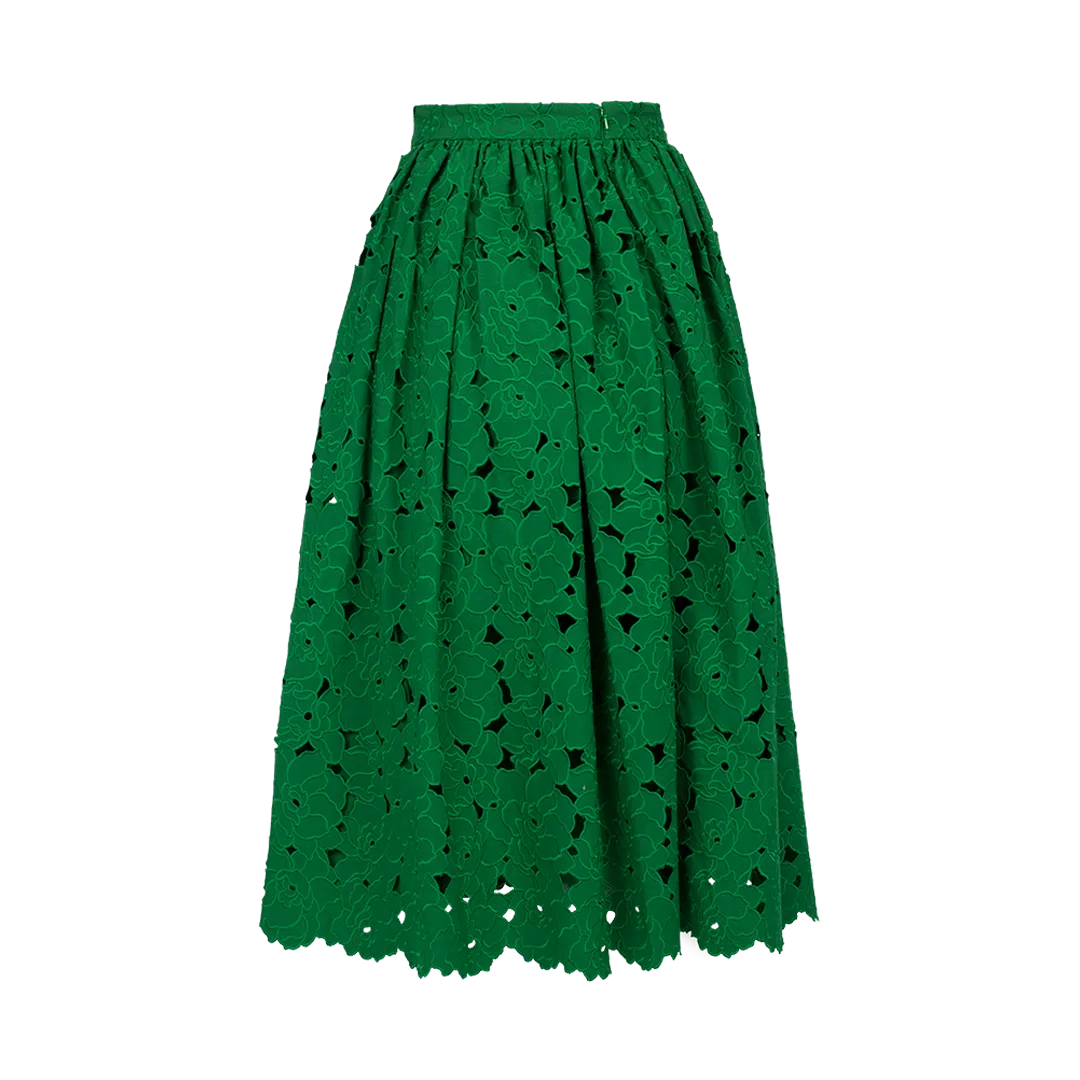 Broderie Anglaise Midi Skirt