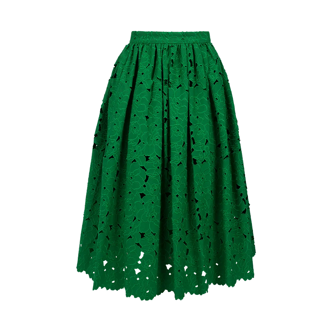 Broderie Anglaise Midi Skirt