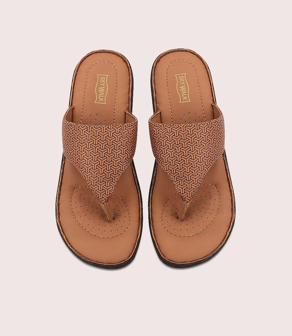 BW2449-TAN-Women Comfort Chappal