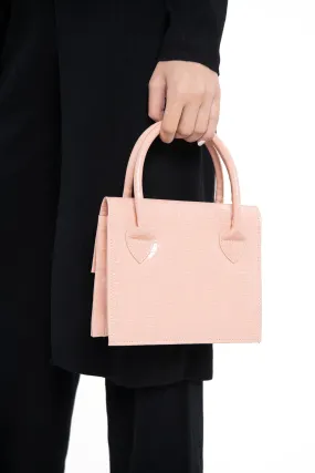 Croc-Effect top handle bag