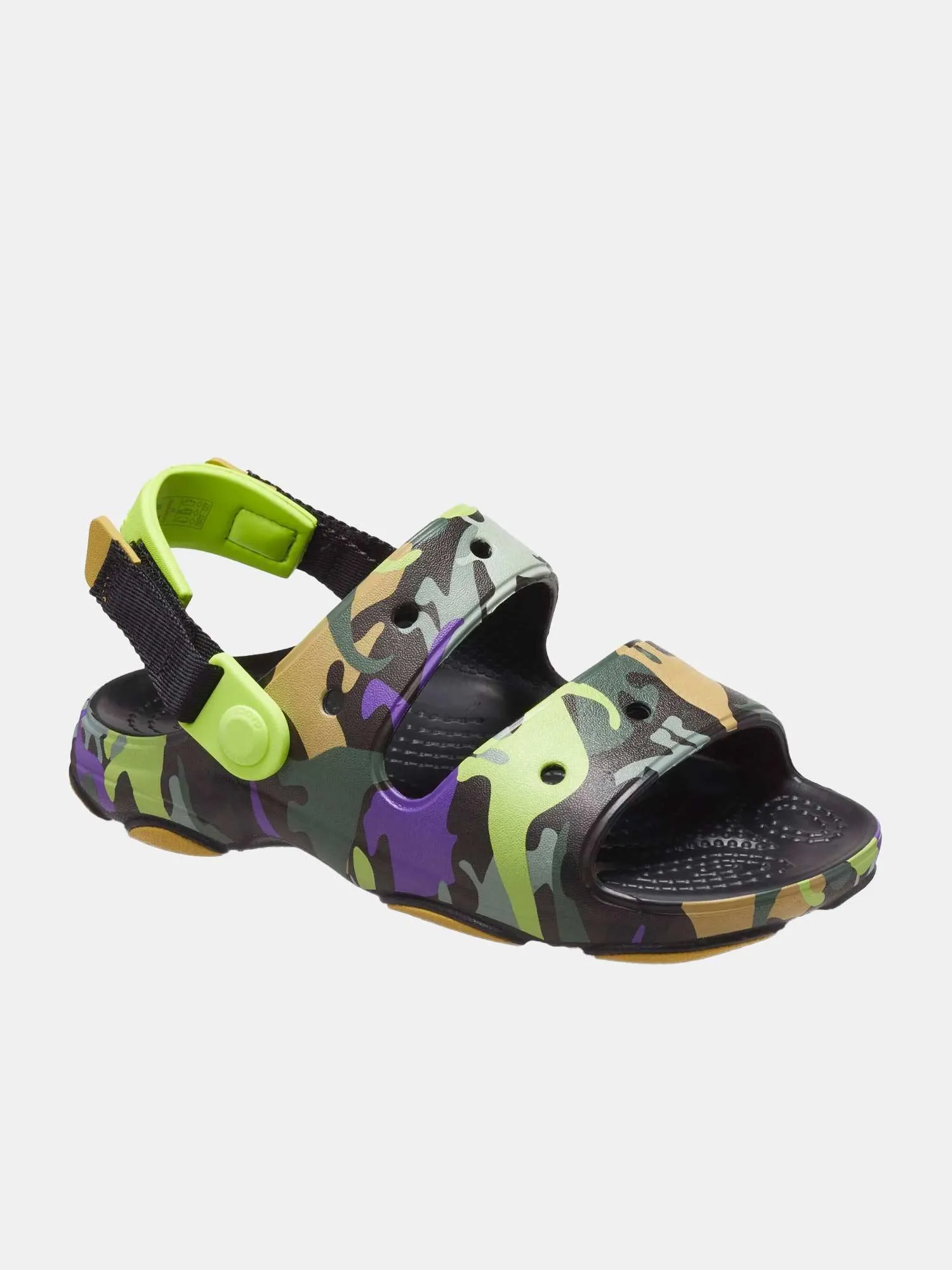 Crocs Kids All Terrain Dino Camo Sandal - Neon Purple / Multi