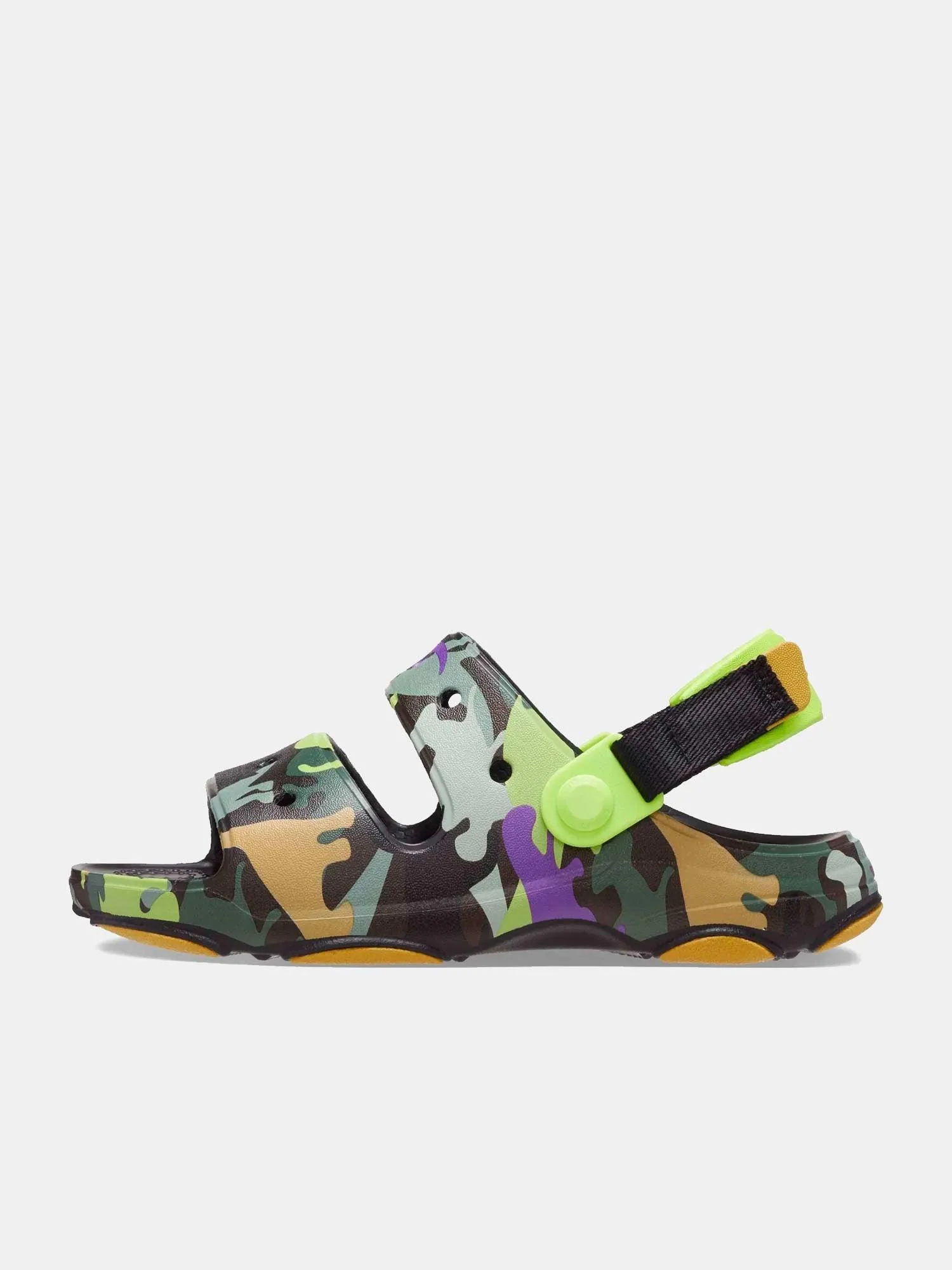 Crocs Kids All Terrain Dino Camo Sandal - Neon Purple / Multi