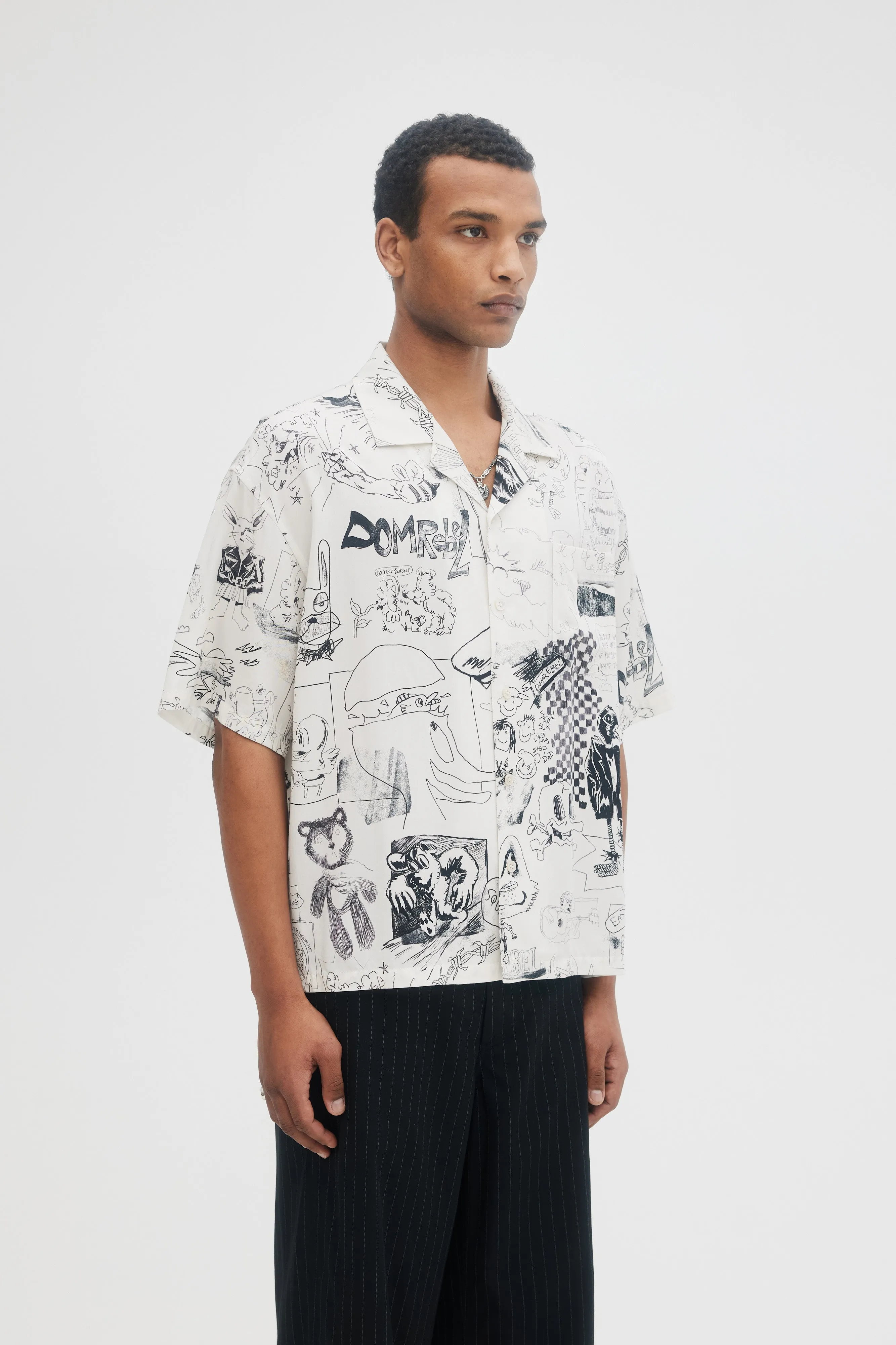 DOMREBEL Silly Camp Collar Shirt - Ivory