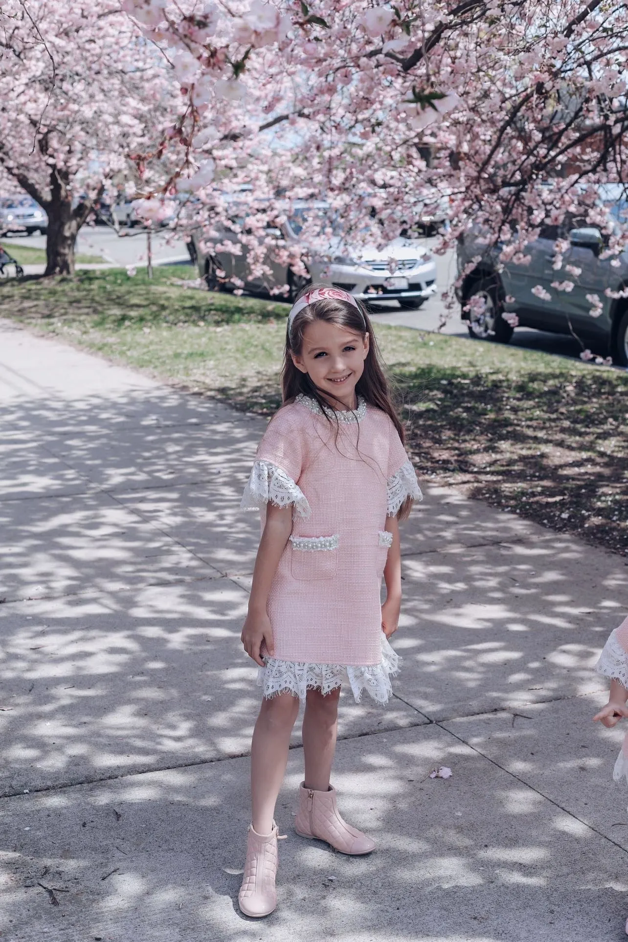 Eva Tweed Dress in Pink