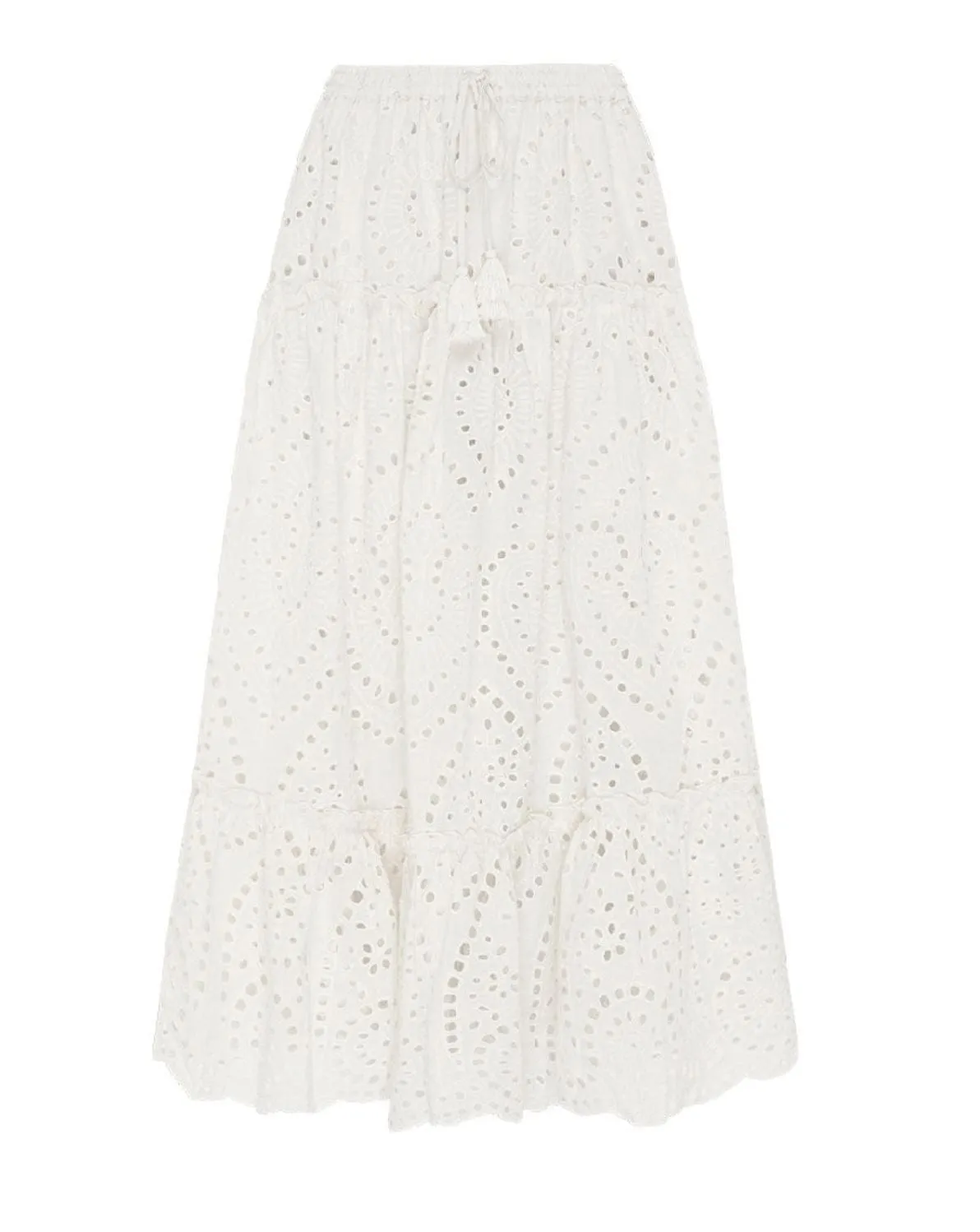 French Eyelet, Elegant Cotton Swing Skirt