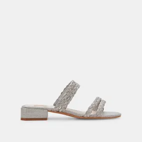 HAIZE RAFFIA SANDALS LIGHT GREY RAFFIA