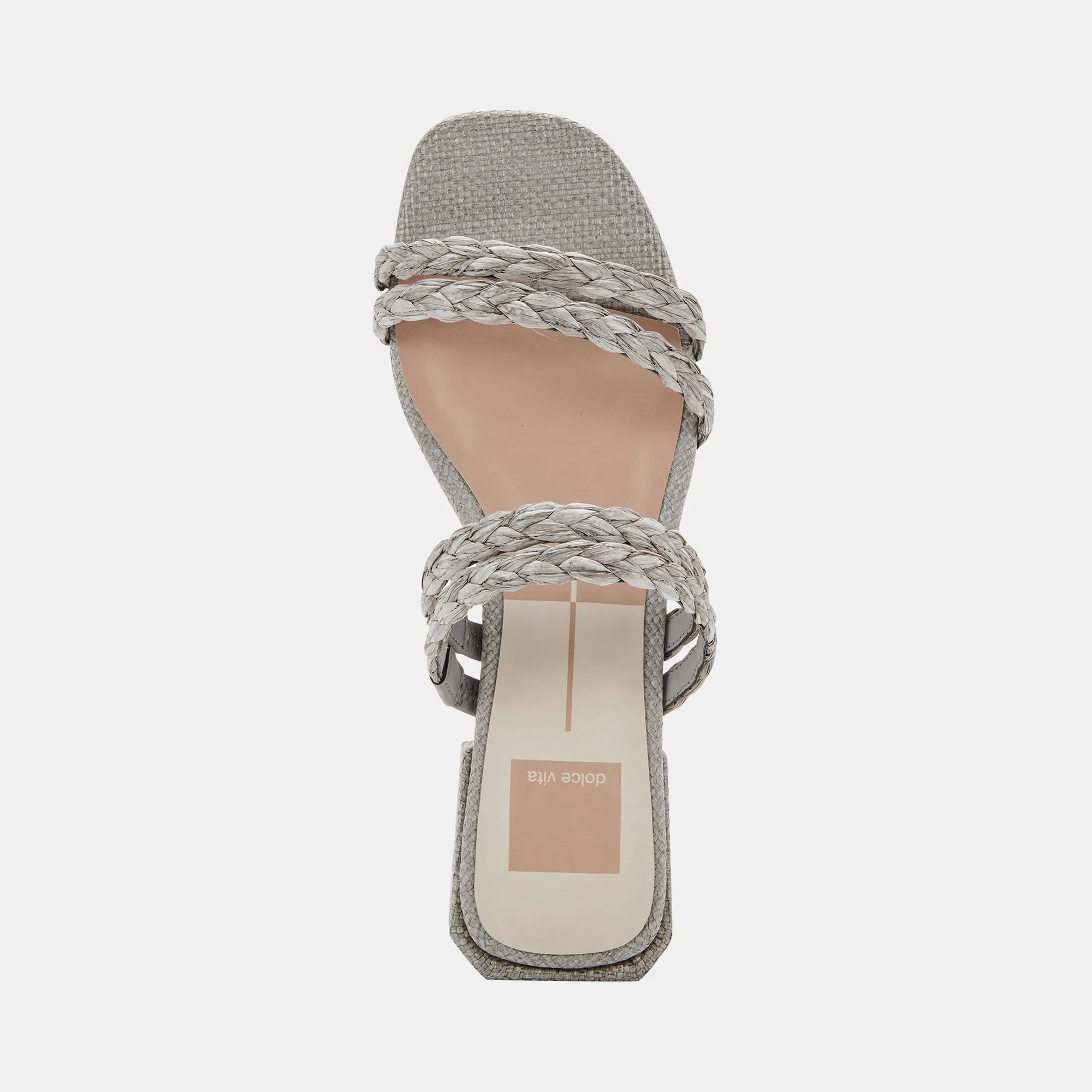 HAIZE RAFFIA SANDALS LIGHT GREY RAFFIA