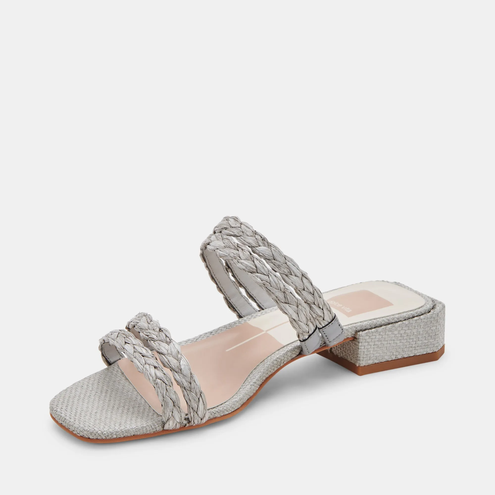 HAIZE RAFFIA SANDALS LIGHT GREY RAFFIA