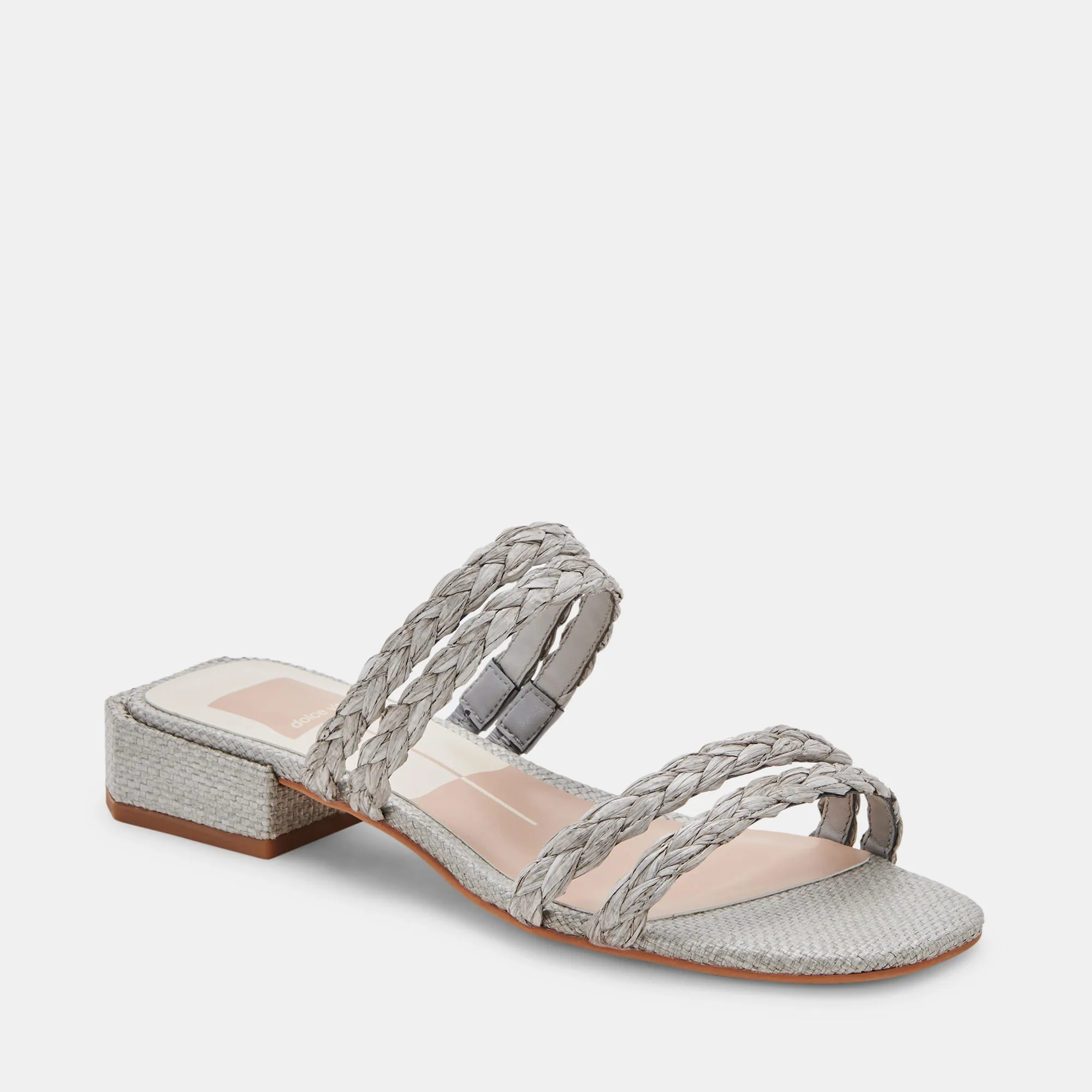 HAIZE RAFFIA SANDALS LIGHT GREY RAFFIA