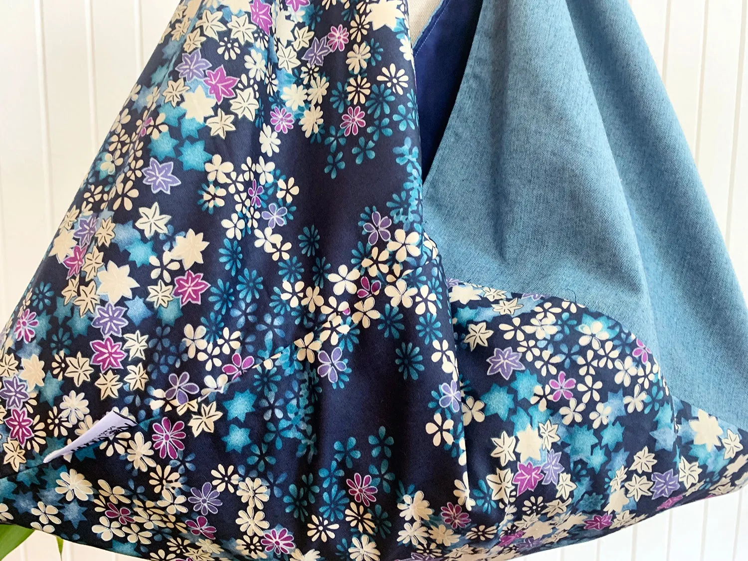 *Handmade* Origami bag | Market bag | Blue floral