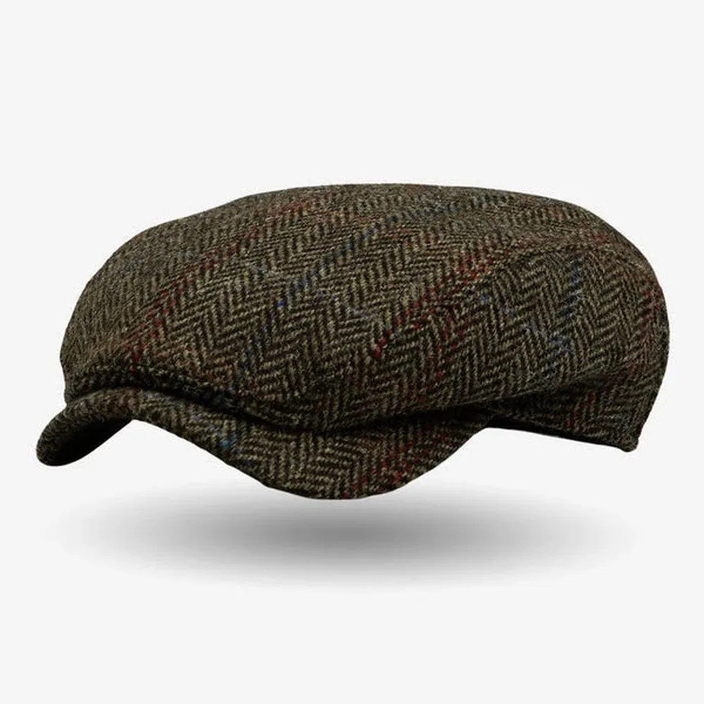 Harris Tweed Longshoreman Cap in Hunter Green