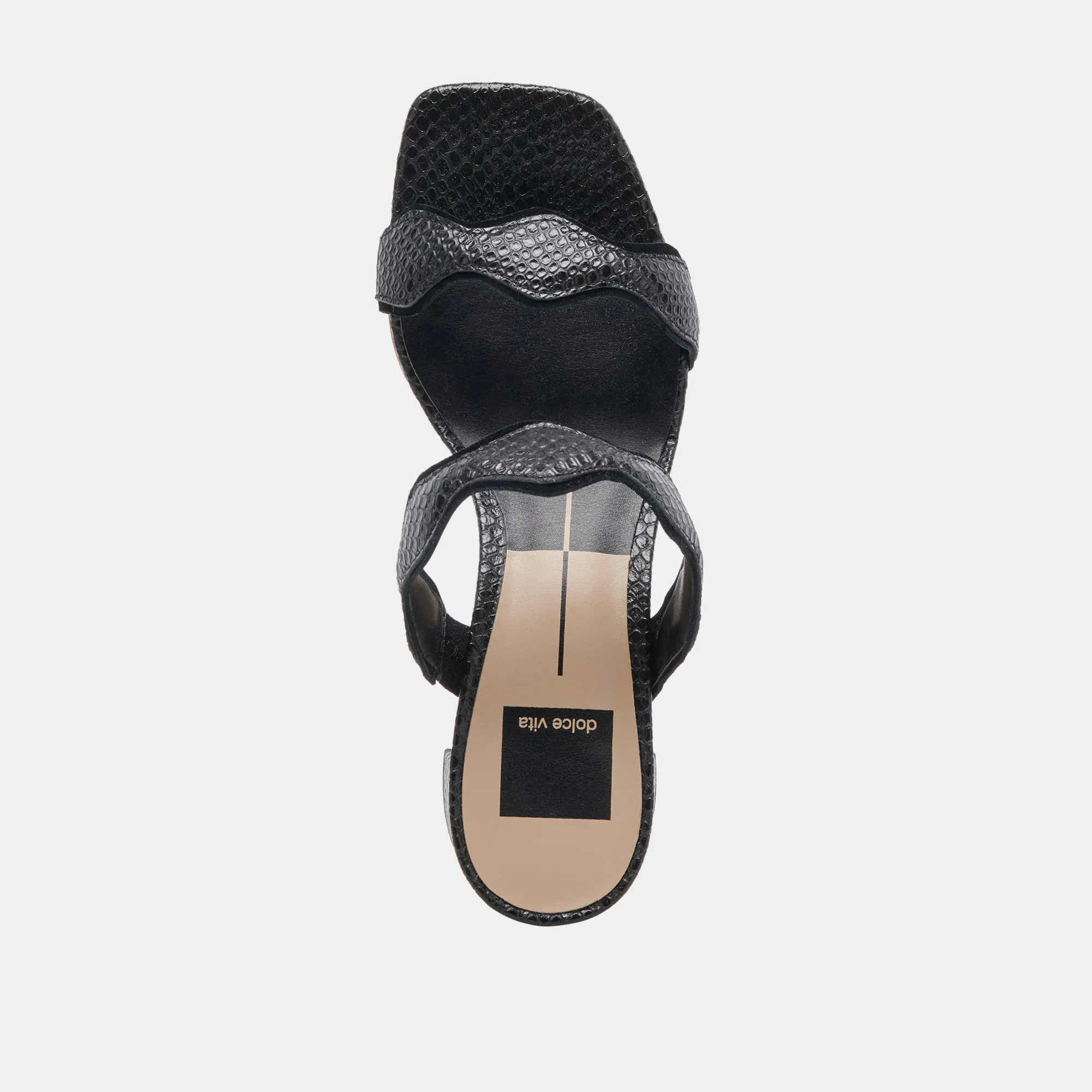 ILVA MID HEELS ONYX EMBOSSED LEATHER