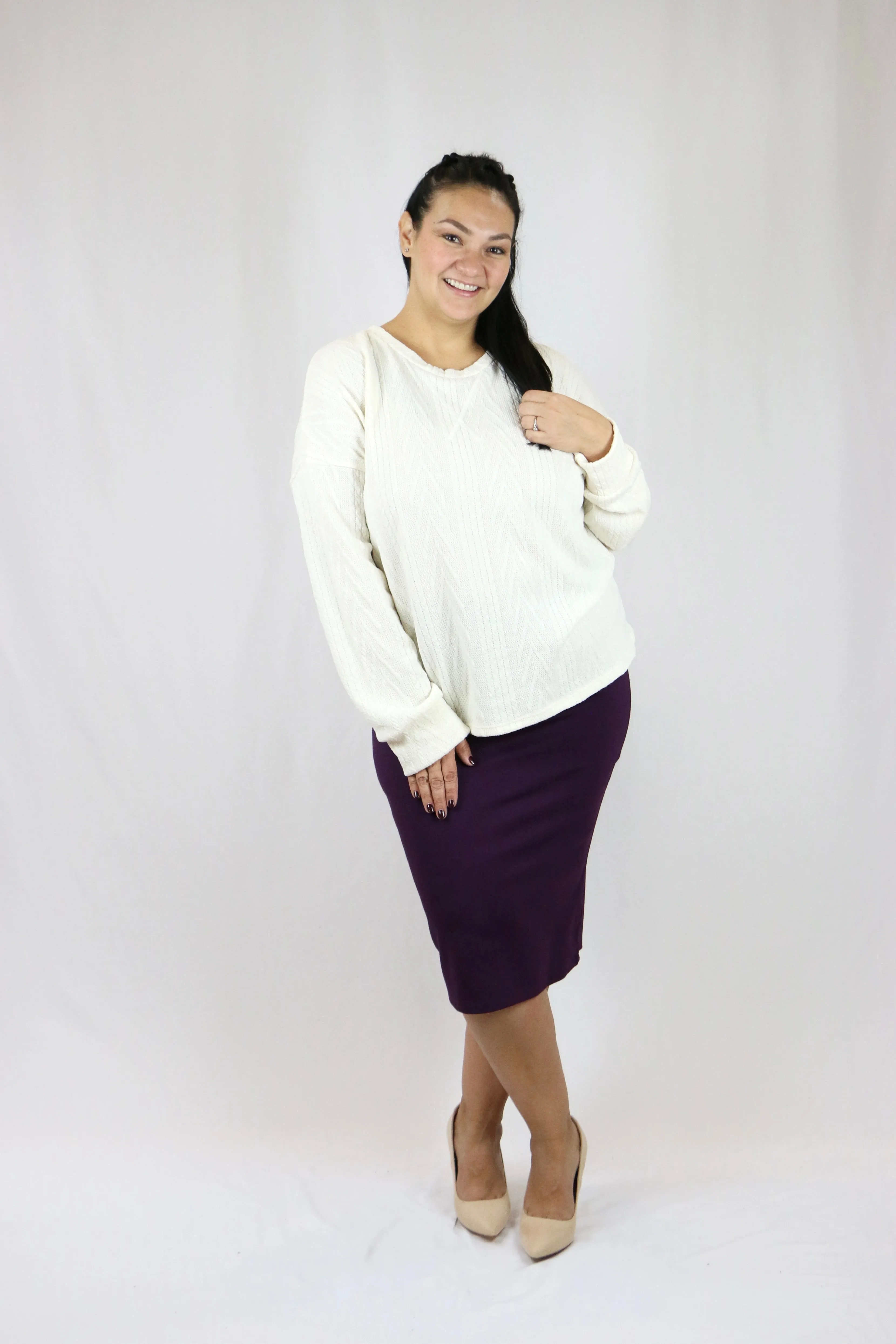 Kayla Pencil Skirt - Dark Plum