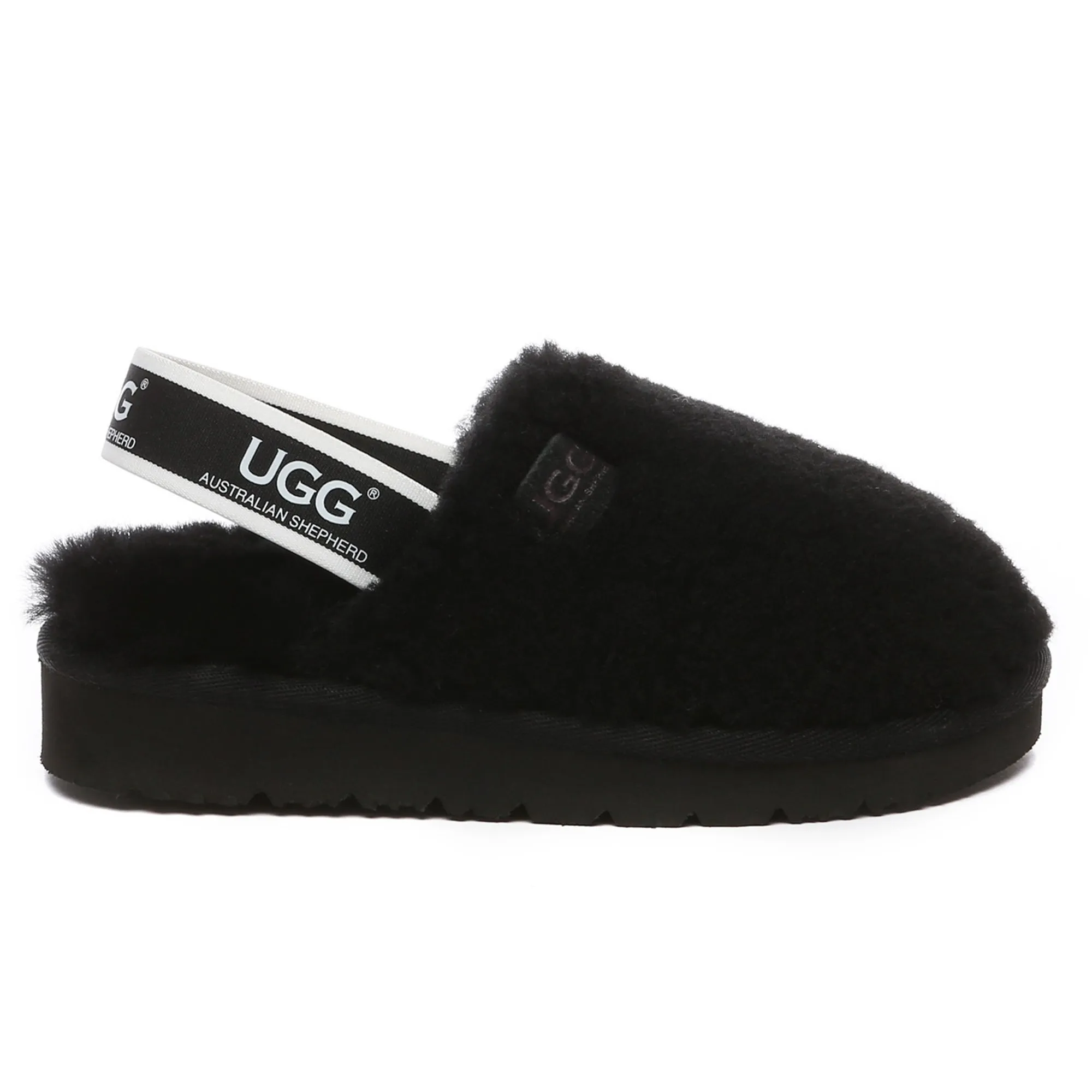 Kids Fluffy Slingback UGG Slippers