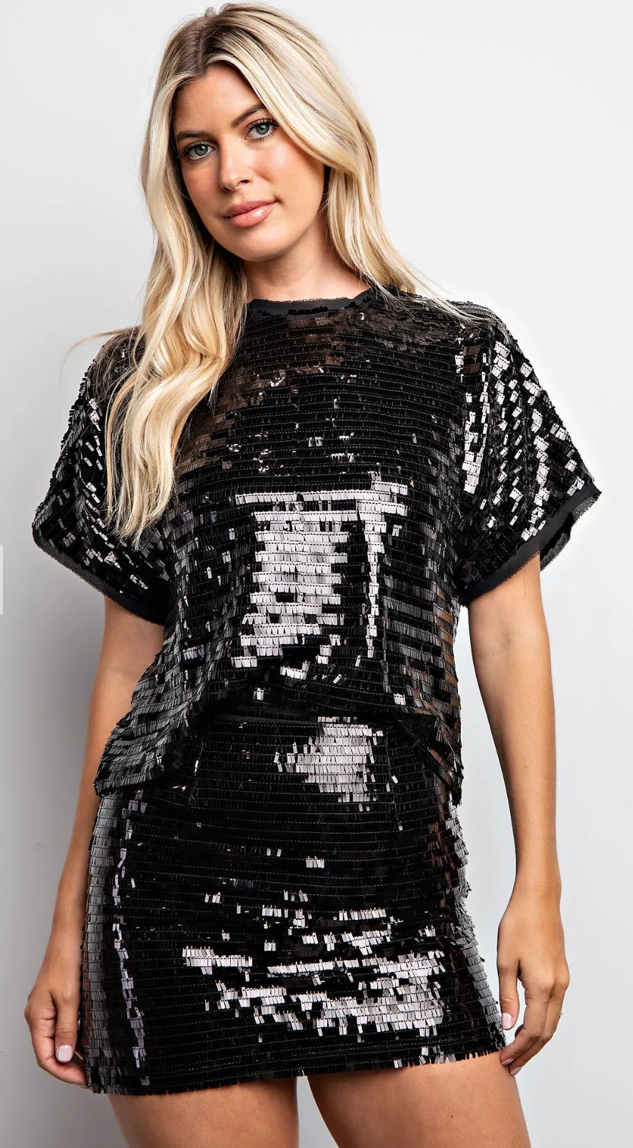 Kiss Me At Midnight Black Sequin Skirt