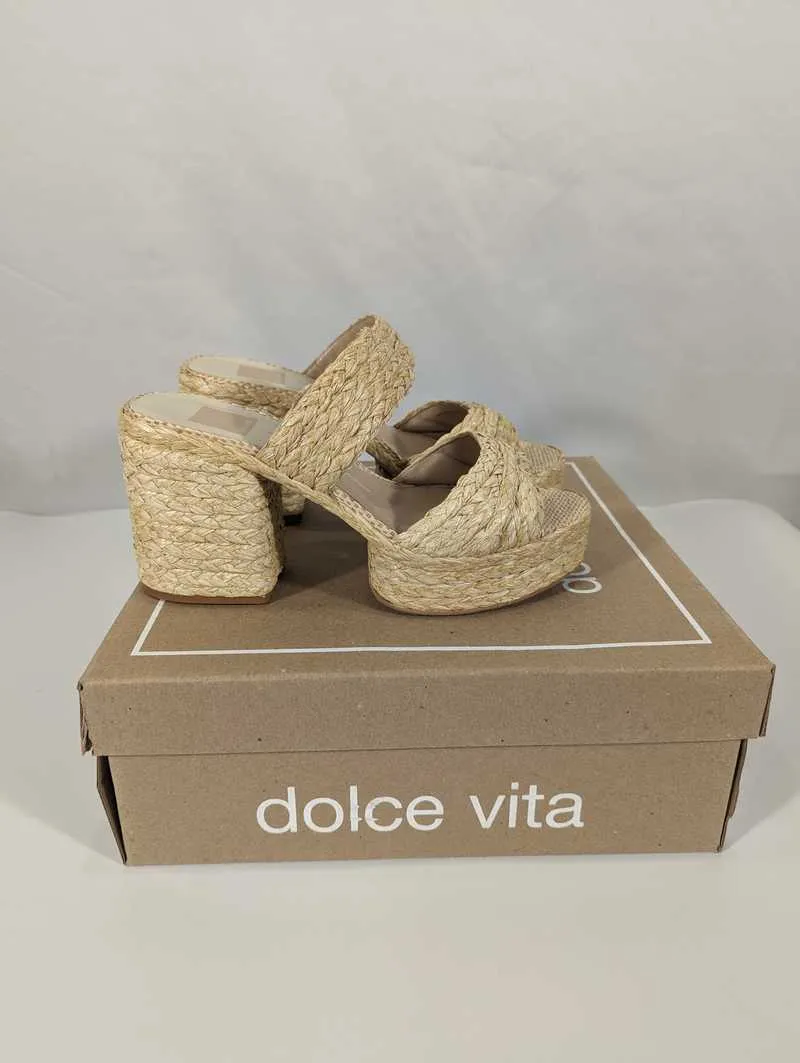 LATOYA HEELS LT NATURAL RAFFIA - re:vita