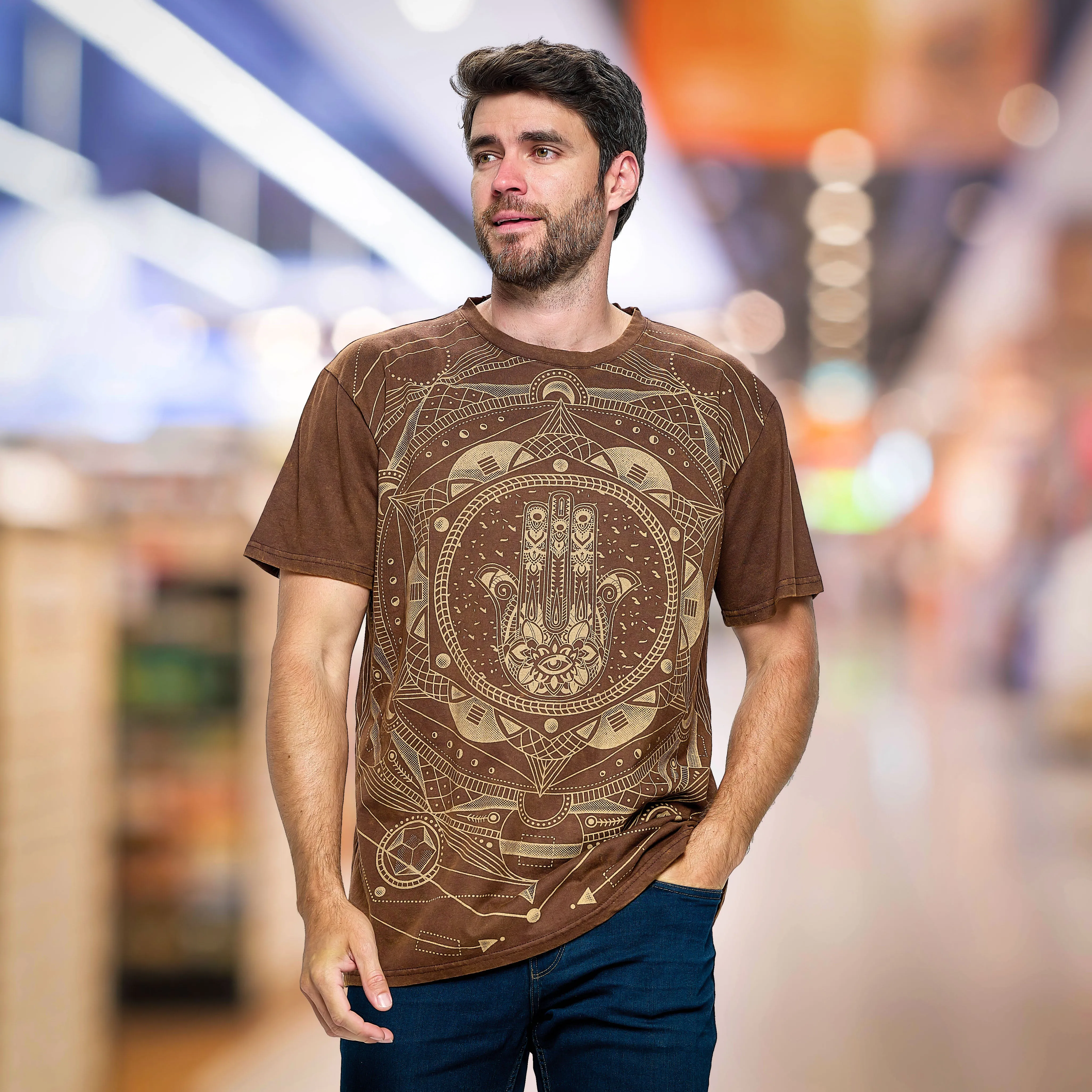 Men's T-Shirt Sacred Geometry Hamsa