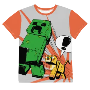 Minecraft Creeper Zoom Kids Short Sleeve T-Shirt