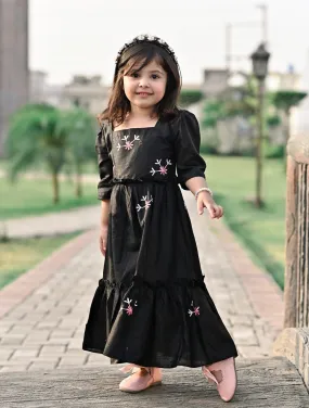 Mini Nova Black Embroidered Dress