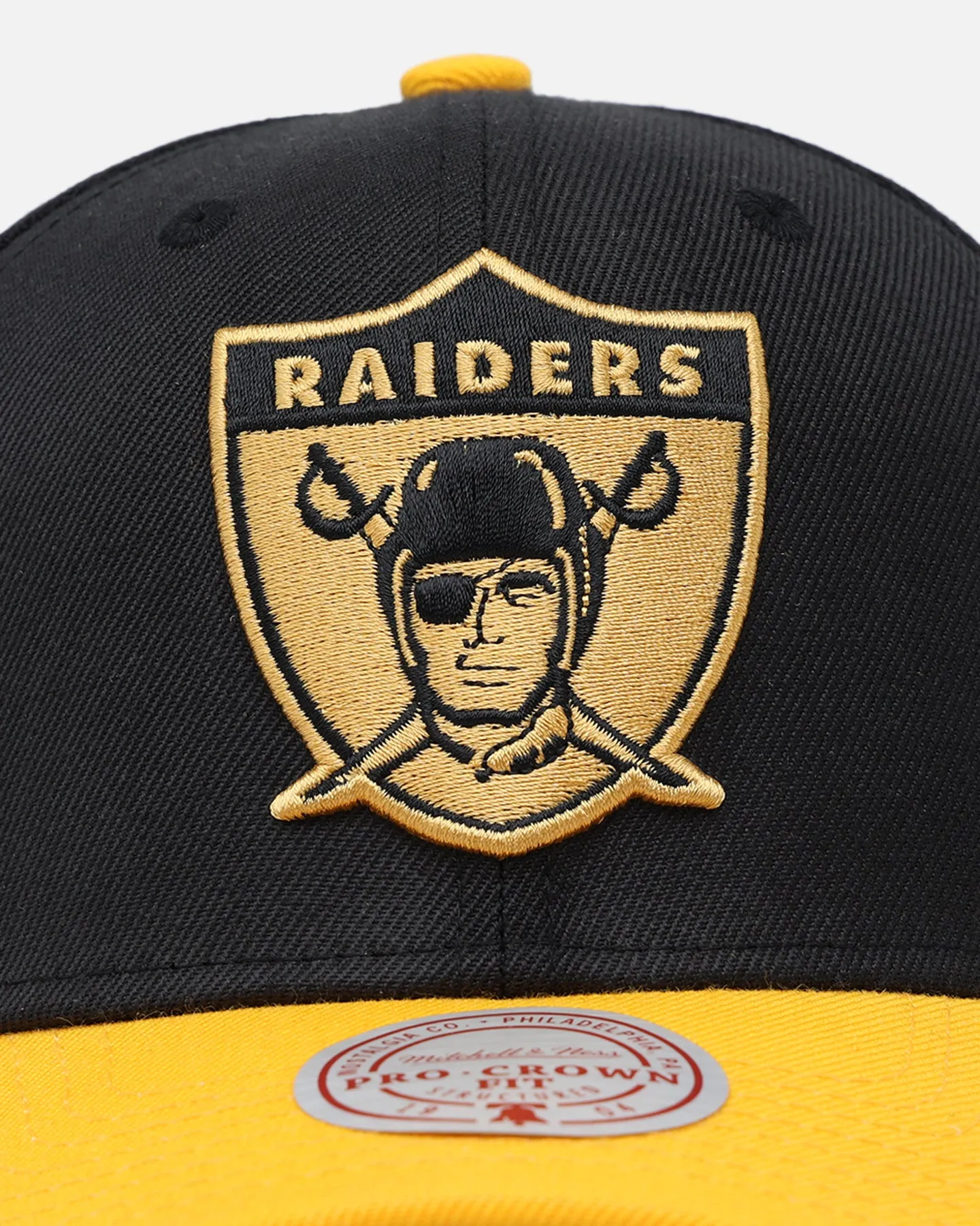 Mitchell & Ness Las Vegas Raiders Enter The Dragon Pro Crown Snapback Black/Ochre