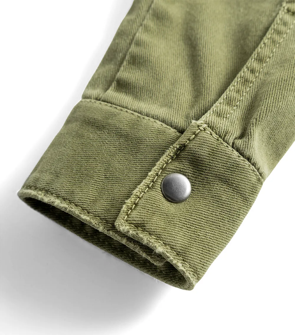 NUNUNU SS24 SAFARI SNAP SHIRT in Olive