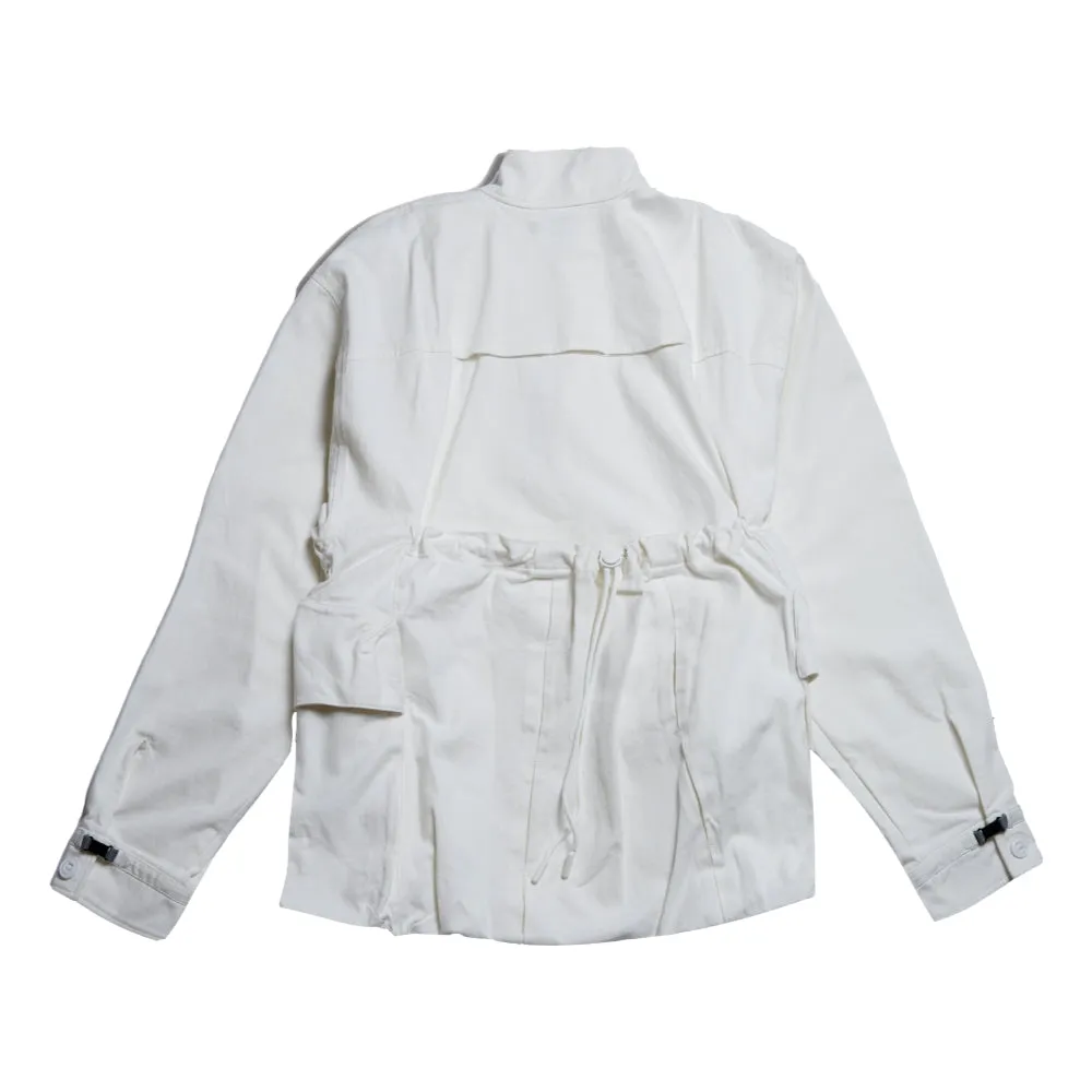 OPEN DIALOGUE MULTI BAG SHIRT WITH ZIPPERS-WHITE