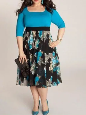 Plus Size Elegant Floral Dress