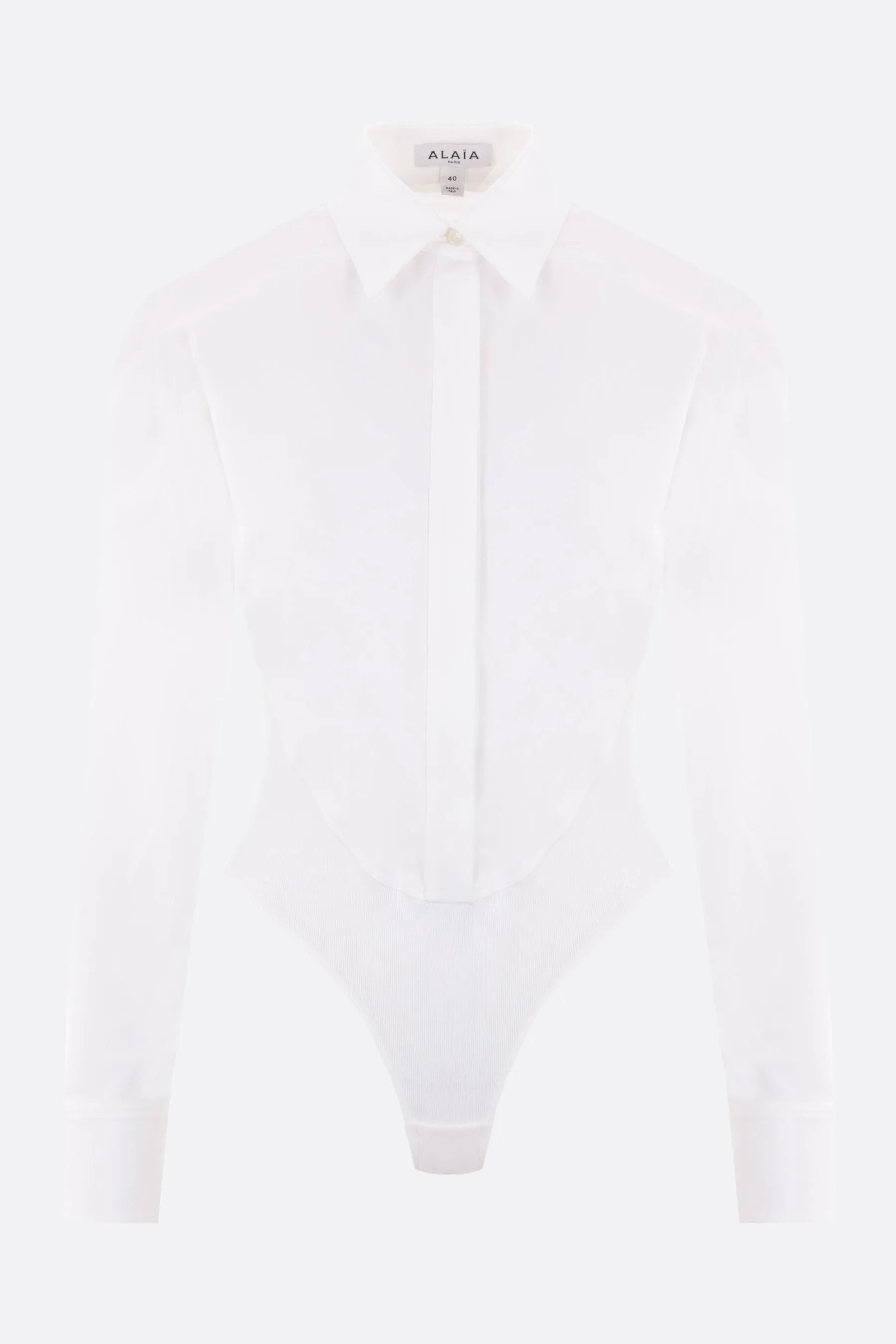 poplin and jersey body-shirt