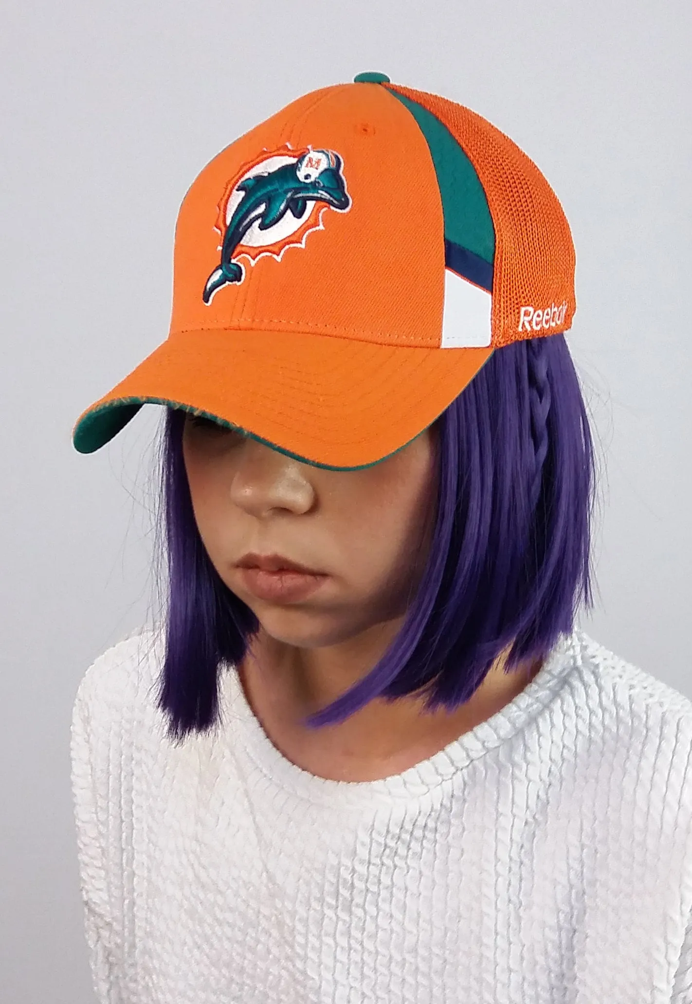 REEBOK Miami Dolphins NFL Football Baseball Hat - size L/XL