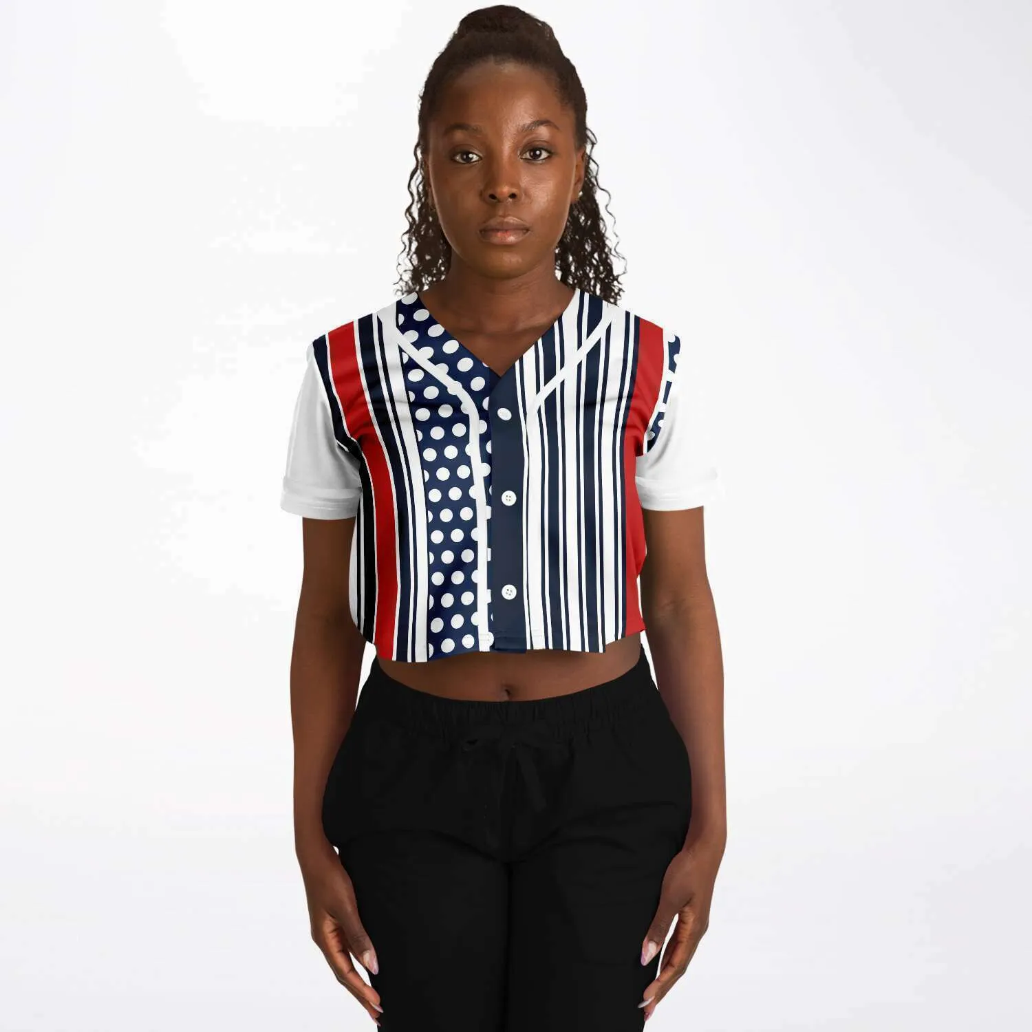 Sail Away Cropped Button Front Jersey