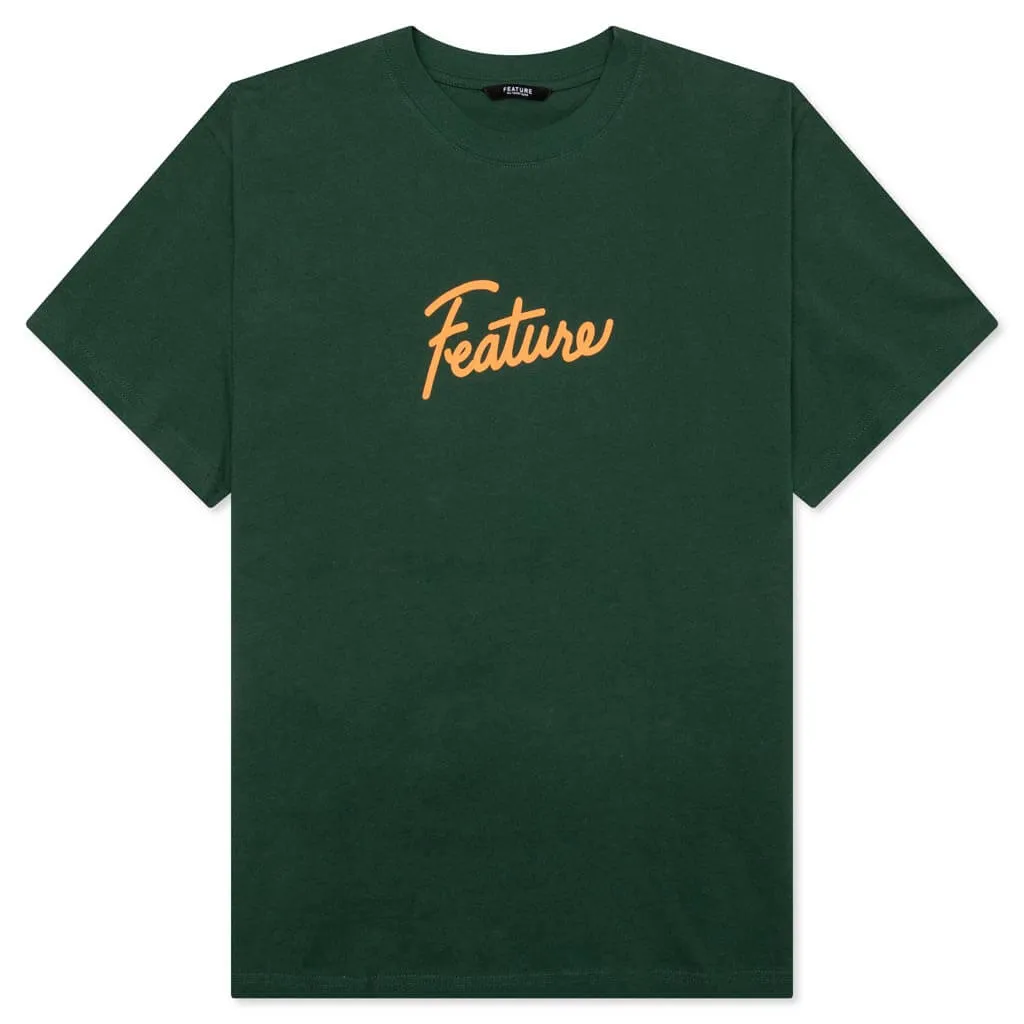 Script Tee - Dark Green