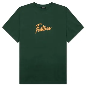 Script Tee - Dark Green