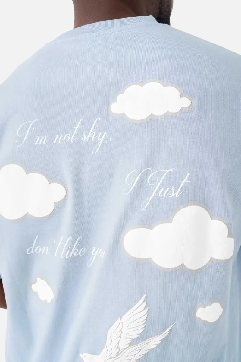 SIXTH JUNE PARIS CLOUD PRINT SS TSHIRT (Lblu)