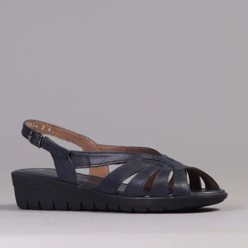 Slingback Sandal in Navy - 12537