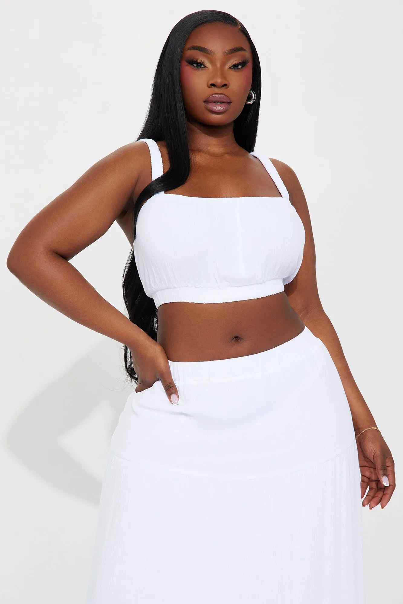 Sunset Stroll Gauze Skirt Set - White