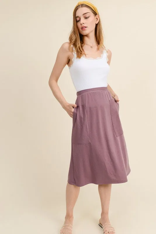 The Daily Midi Skirt in Mauve