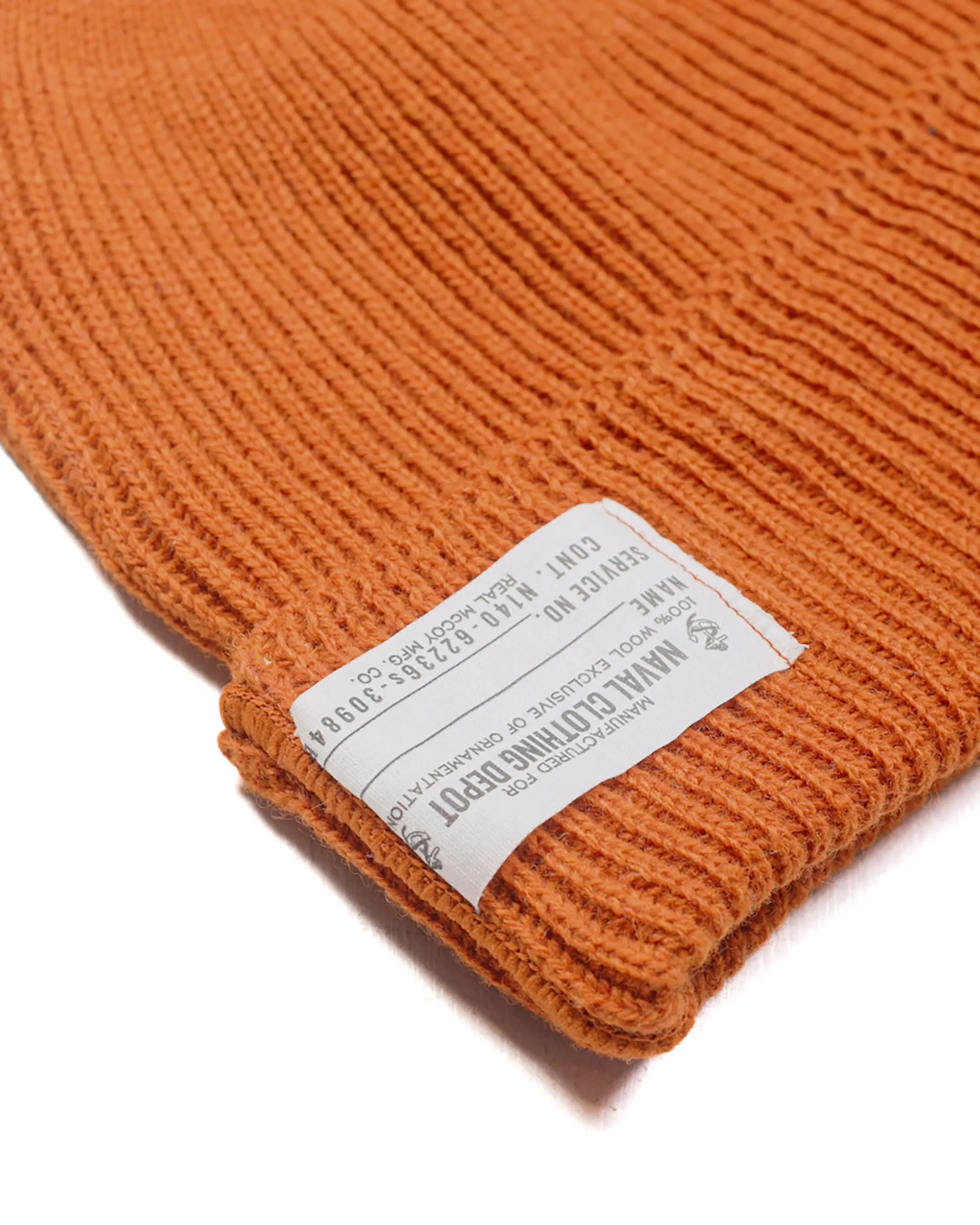 Orange Civilian Wool Watch Cap by The Real McCoys - MA23104