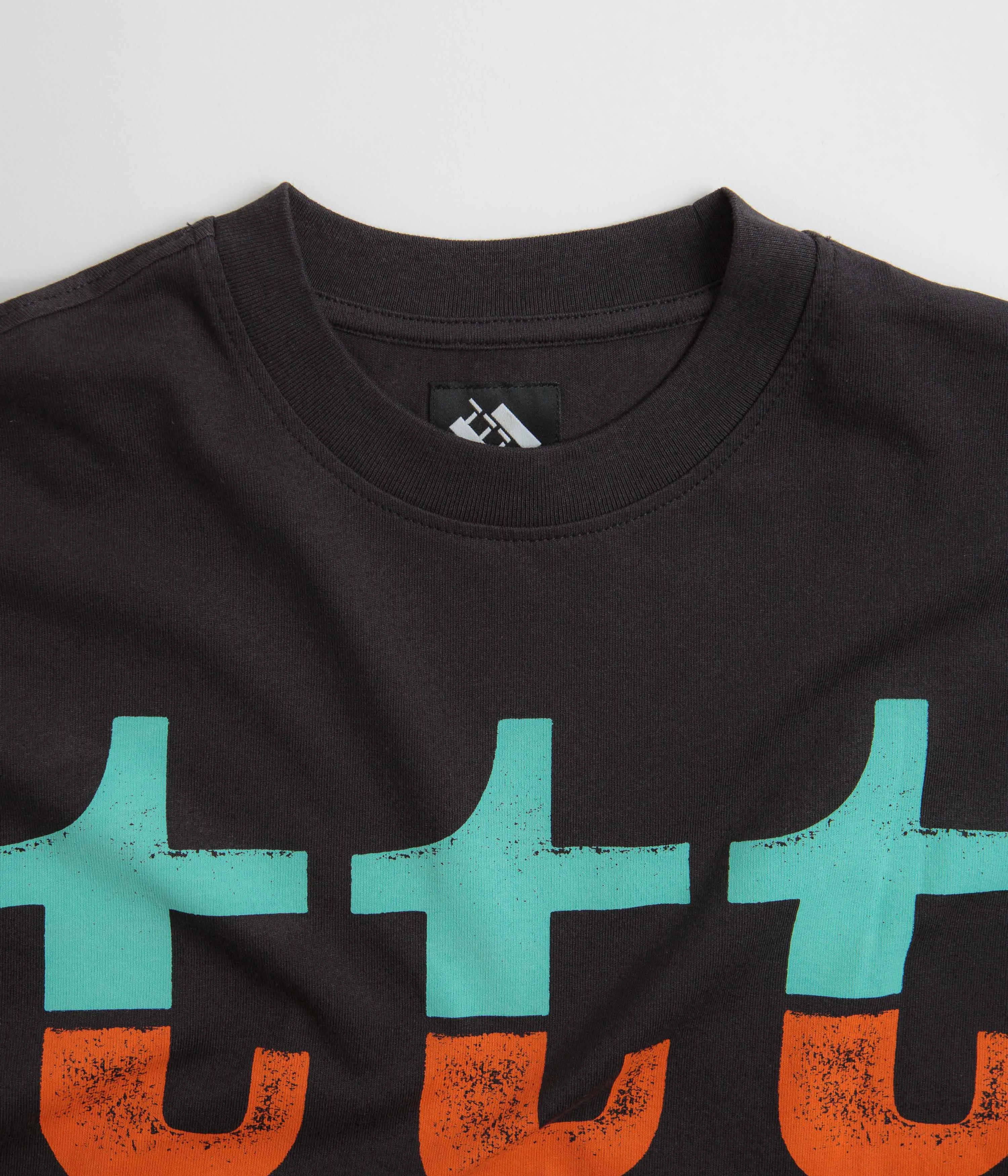 The Trilogy Tapes Orange And Turquoise Long Sleeve T-Shirt - Black