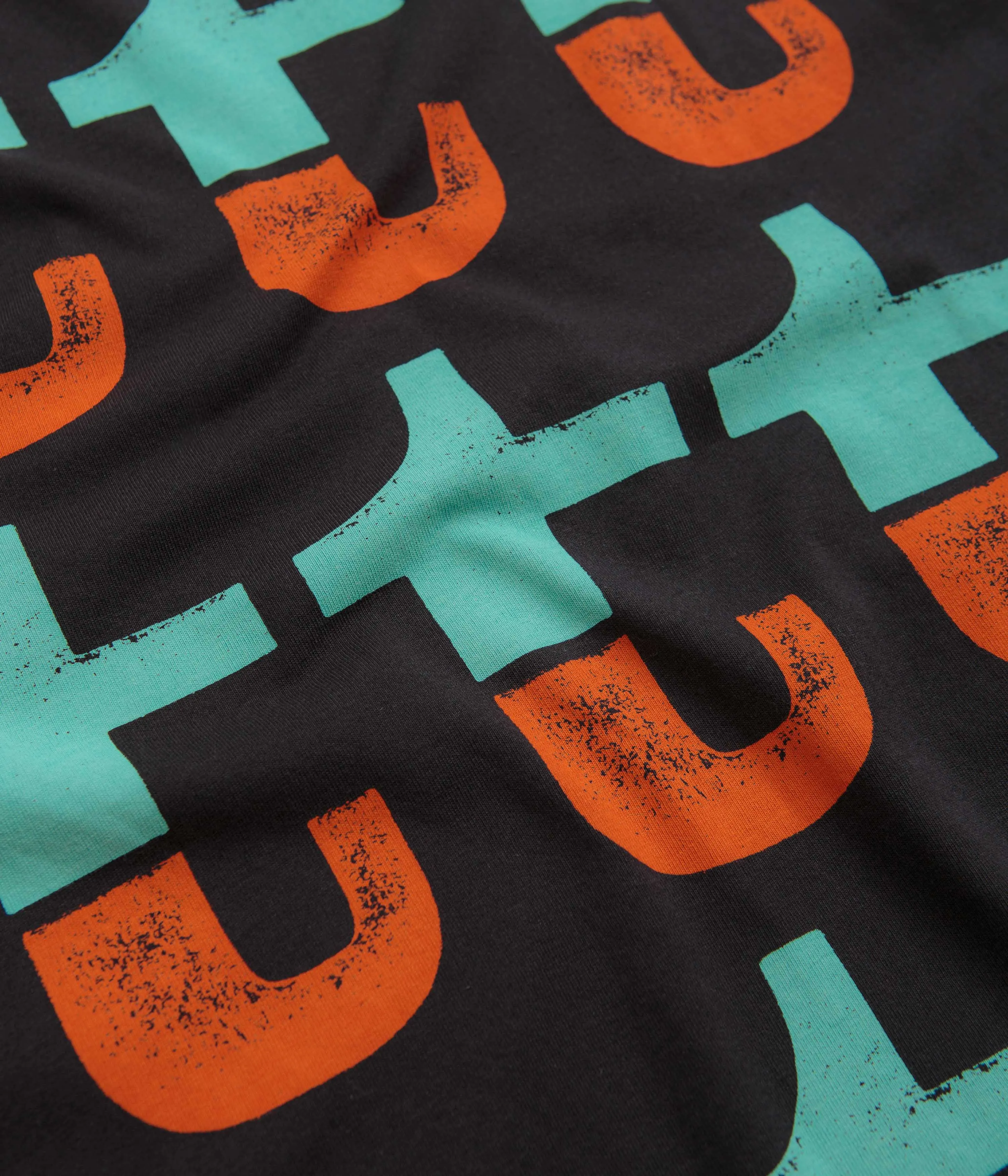 The Trilogy Tapes Orange And Turquoise Long Sleeve T-Shirt - Black