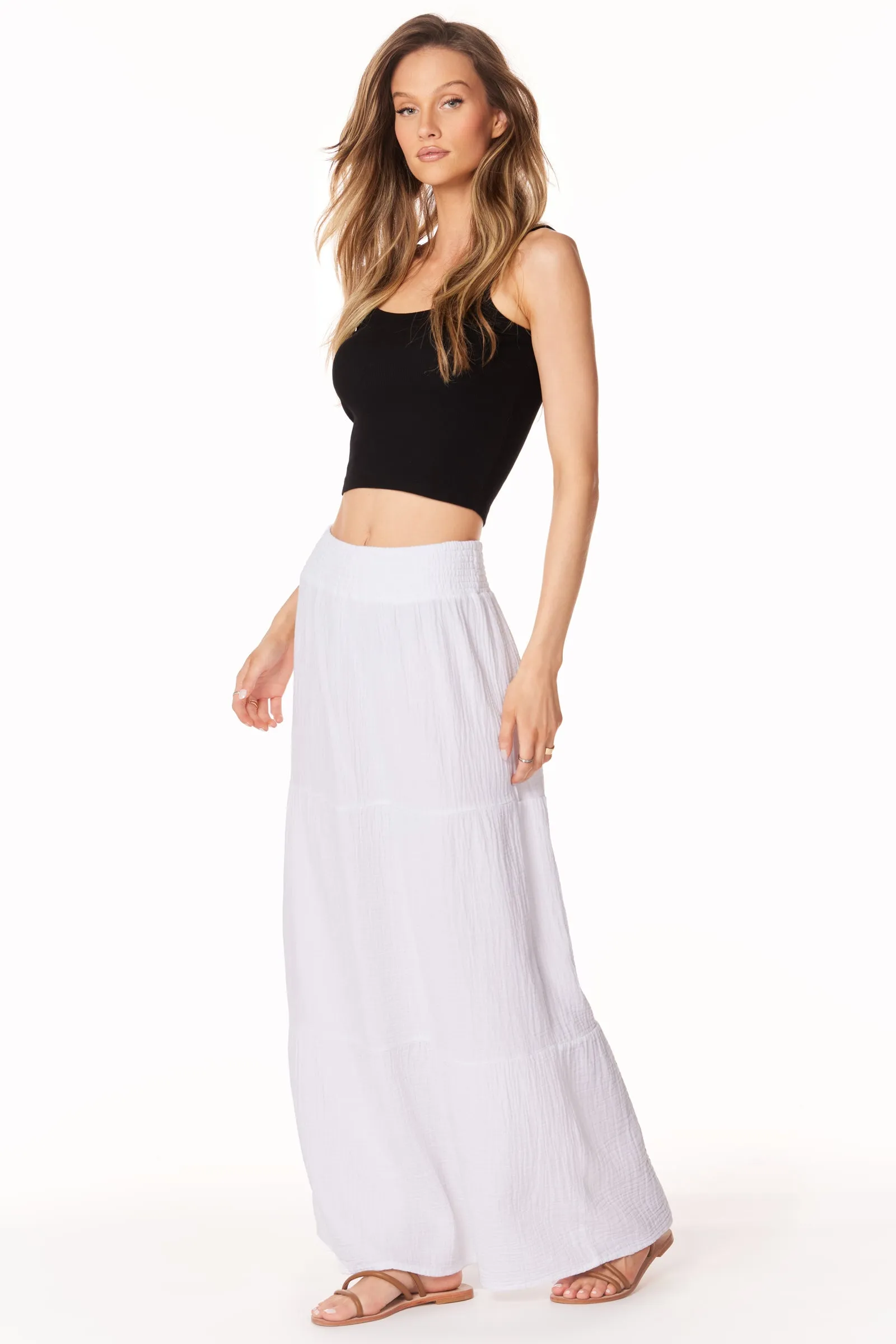 TIERED MAXI SKIRT