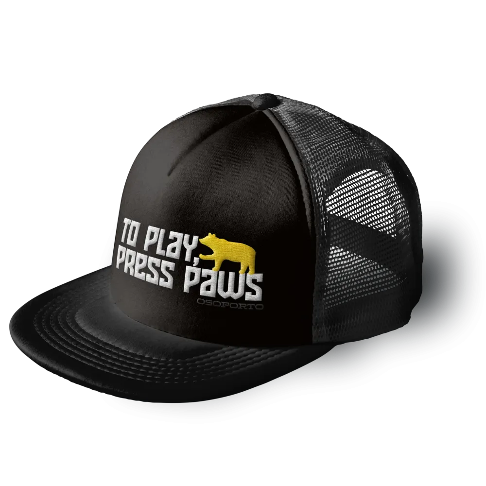 To Play Press Paws Flatbill Trucker Hat