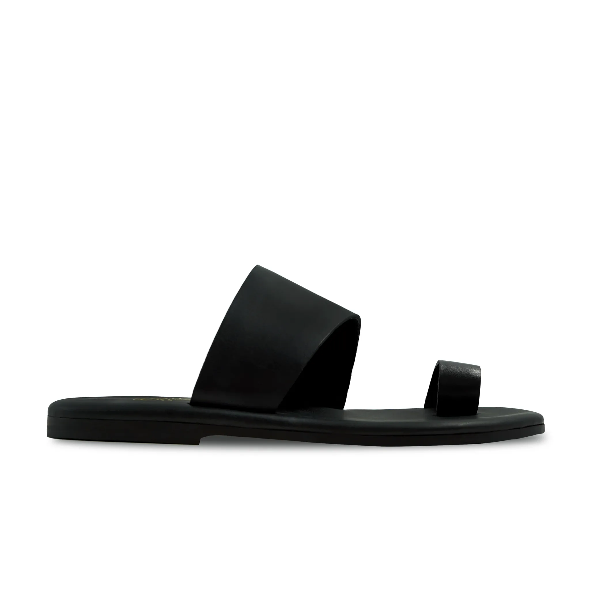 Tropical - Men's Black Calf Leather Slipper