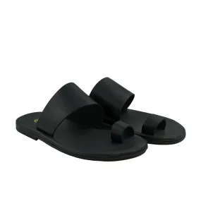 Tropical - Men's Black Calf Leather Slipper